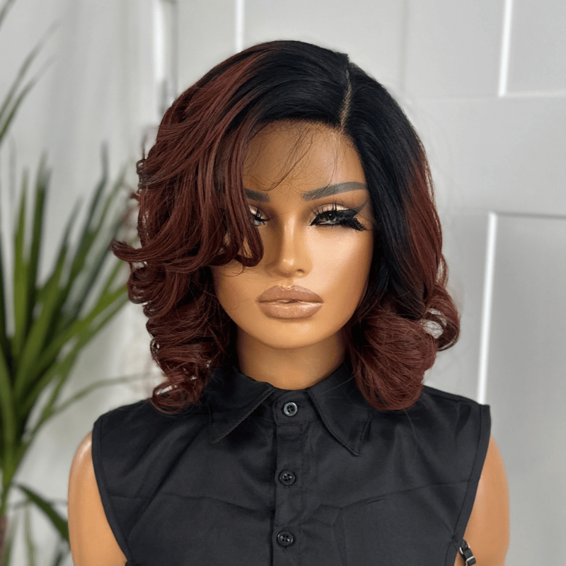 Short Wavy Soft Curl  Synthetic  Lace Front Soft Wig-Simi