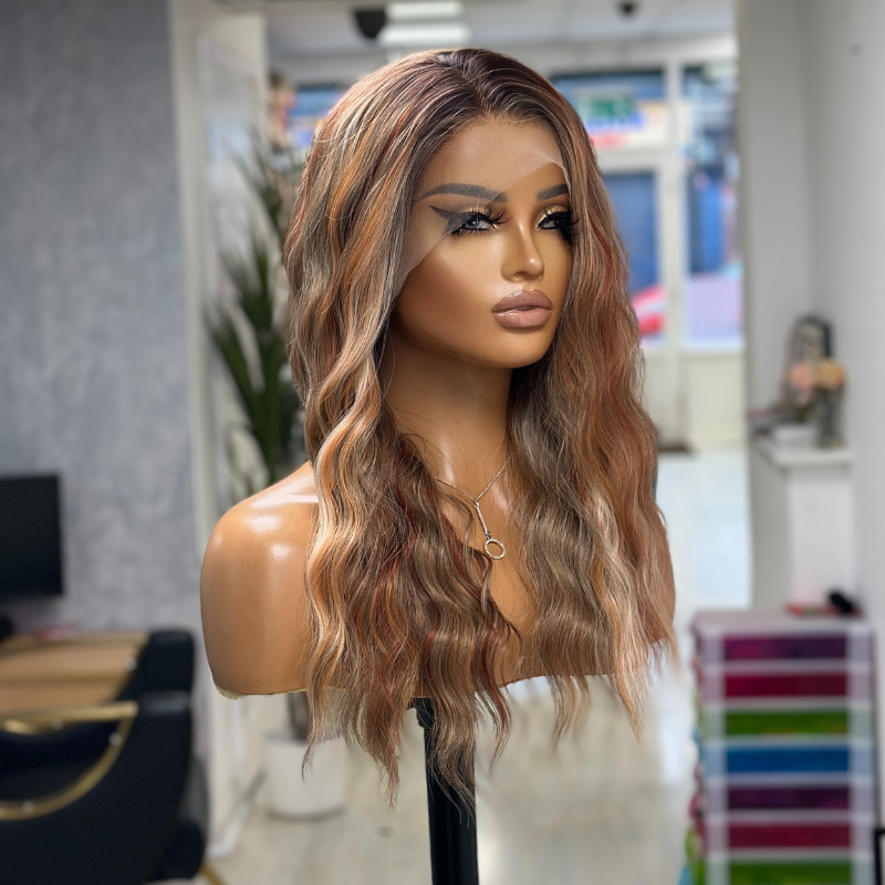 Ivy | Warm Mocha Caramel Loose Wave Lace Front Wig – Scandi Hairline-Ivy - estellewigsandmore.co.uk
