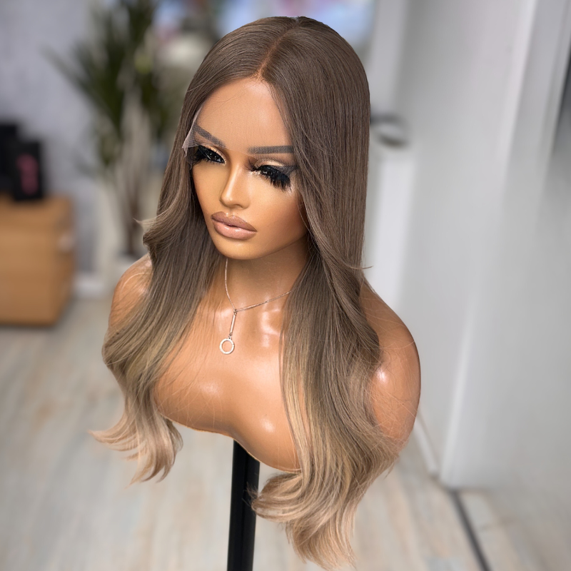 Naomi 22” Human Hair Lace Front Wig – Rooted Blonde - estellewigsandmore.co.uk