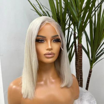 PIPA- 14'' Ash Blonde Human Hair Lace Frontal Wig