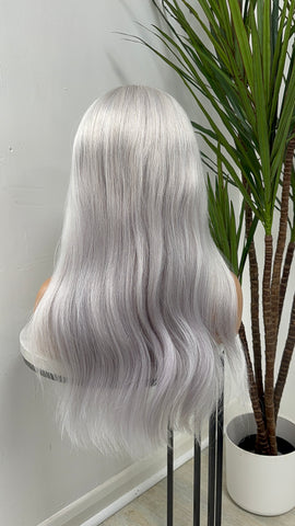 OPAL-16'' Platinum White Blonde Human Hair Lace Front Wig