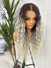 LACEY-Long Curly Synthetic Lace Front Wig