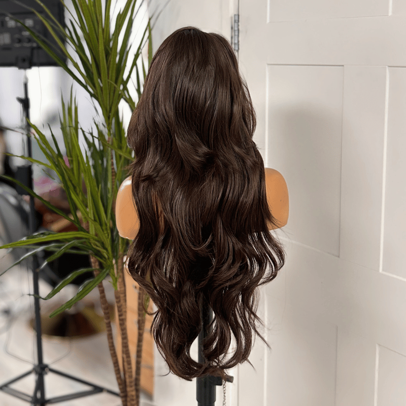 Yazmine 13- Rich Chocolate Brown Lace Front Wig | Long Layered Brunette Wig - estellewigsandmore.co.uk