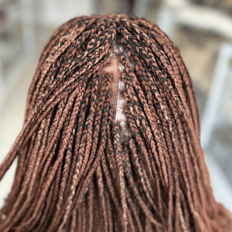 Malika -Full Lace Mixed Auburn Lugo Braids Human Hair Wig