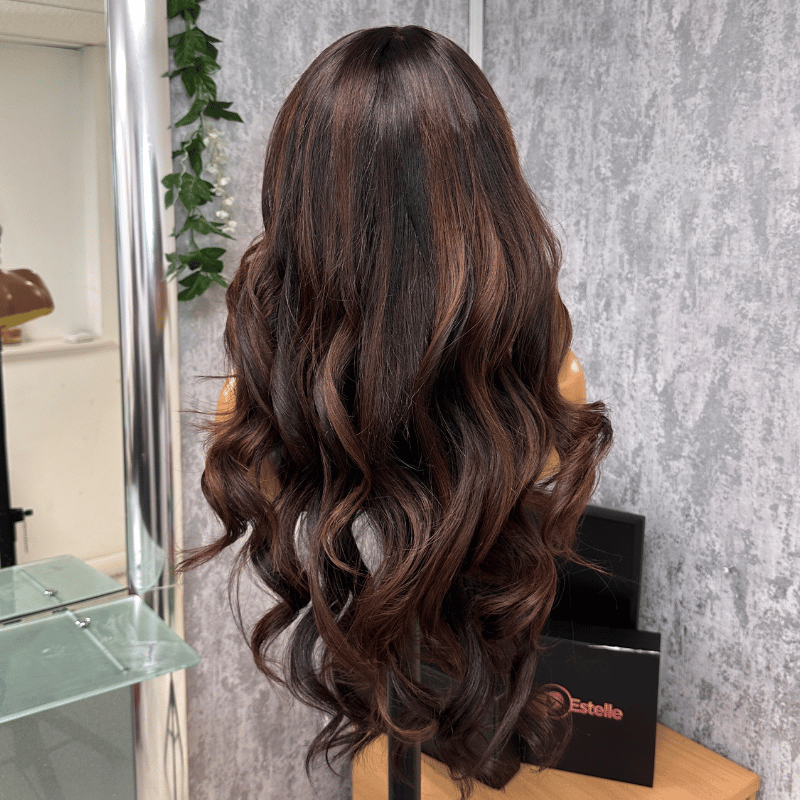 Zuri | 22” Premium  Human Hair – 400g Chocolate Chestnut Melt - estellewigsandmore.co.uk