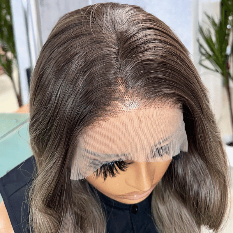 EWD 86-Long Wavy Rooted Mixed Brown Synthetic Lace Front Wig - estellewigsandmore.co.uk