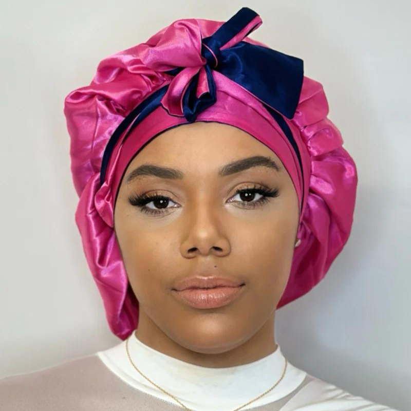 Pink satin bonnet best sale