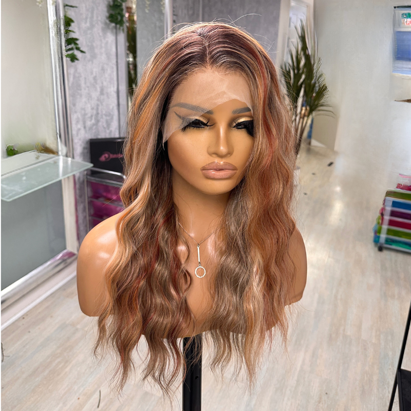 Ivy | Warm Mocha Caramel Loose Wave Lace Front Wig – Scandi Hairline-Ivy - estellewigsandmore.co.uk