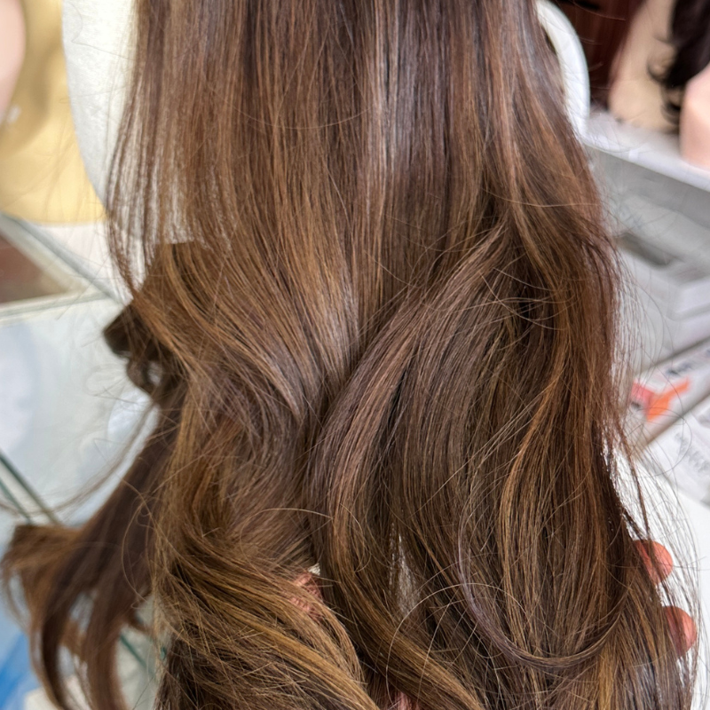 OLA/08 – 24” Caramel Blonde/Brown  Human Hair Wig