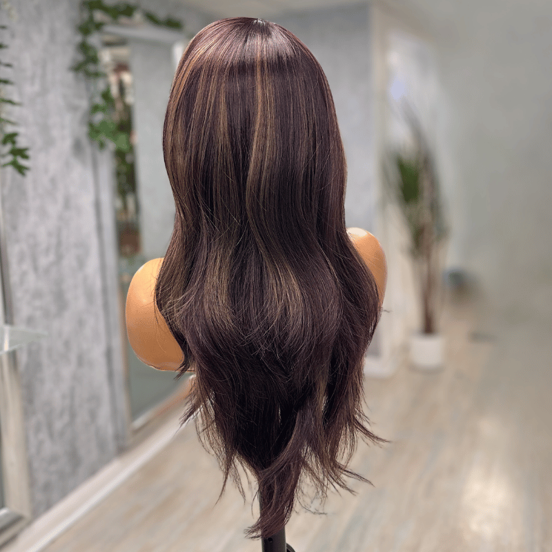 Nebula- Deep Purple Brown Lace Front Wig 18–20 Inch | Scandinavian Hairline