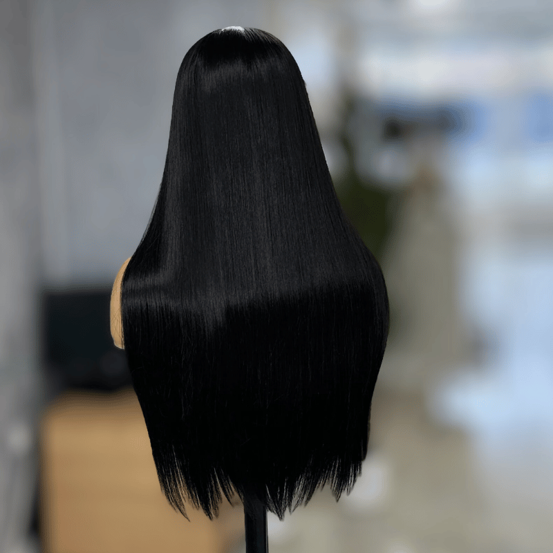 EWD 87-Long Straight Black Synthetic Lace Part | Lace Front Wig - estellewigsandmore.co.uk