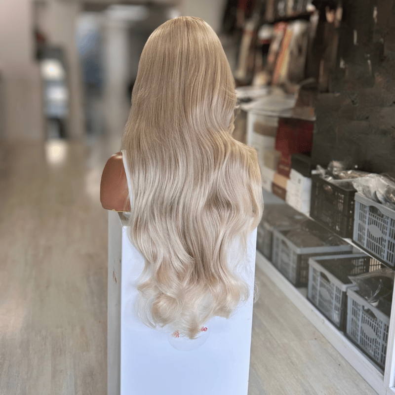 Yazmine/28-Long Light Golden Blonde Synthetic  Lace Front Wig