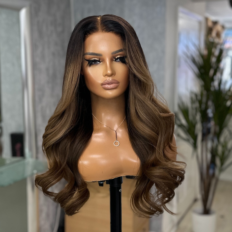 Ola/07-22” HD Lace Human Hair Wig – Caramel Brunette | Handmade by Estelle - estellewigsandmore.co.uk