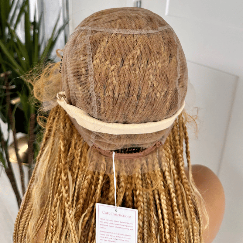 EWD 155-Long Honey Blonde Boho Braided Lace Wig