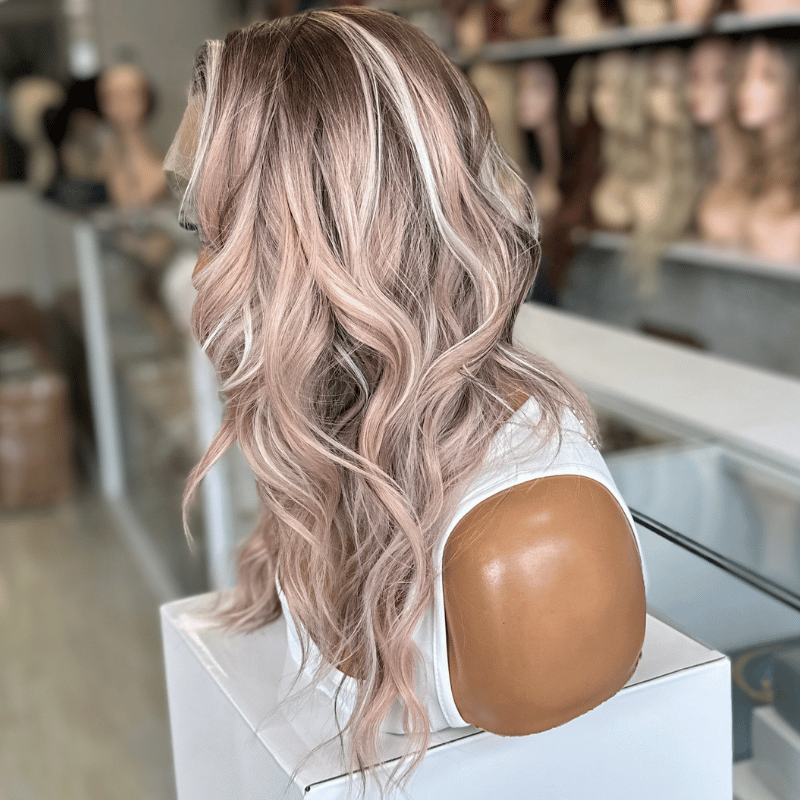 Rosé Drift/02 -Pearl Blonde &amp; Blush Rose Lace Front Wig