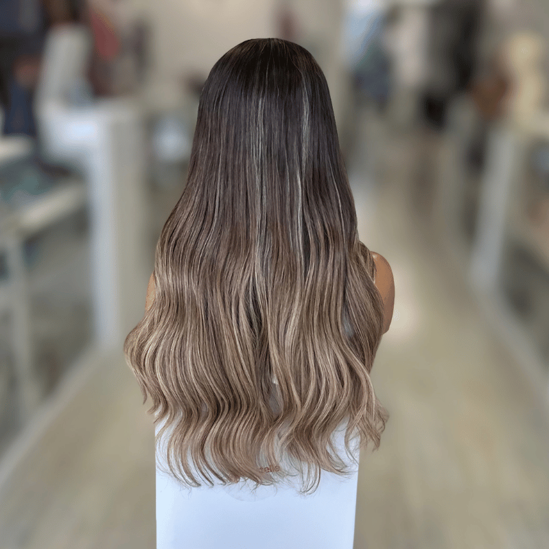 Kaia - 22" Soft Mocha Balayage  Virgin Human Hair Lace Front Wig
