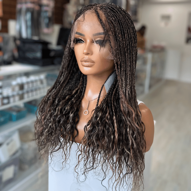 Malika -Lugo Braids Full Lace  Mixed Mixed Black Human Hair Wig