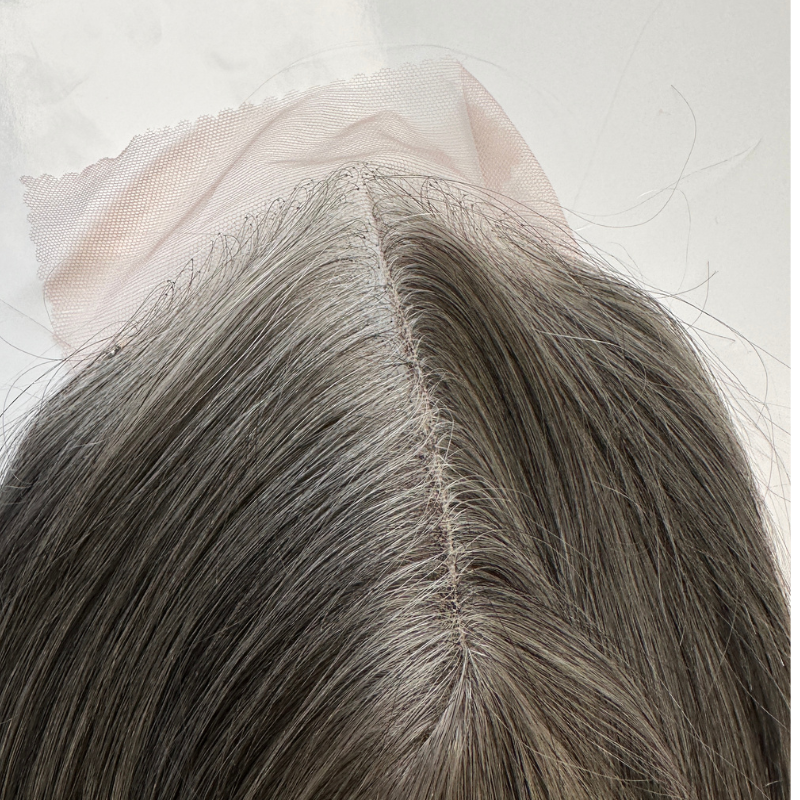 Silver Sage 16" Human Hair Topper – Salt &amp; Pepper Blend