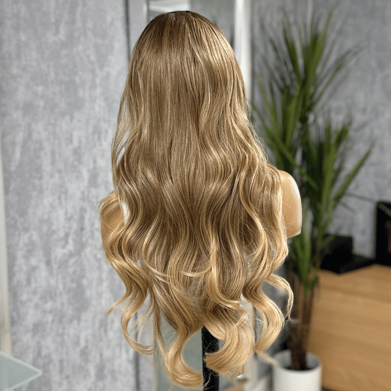 Karamellblonde, gewellte Stirnbandperücke | 50 cm lange, hitzebeständige Kunsthaarperücke – Esme/17