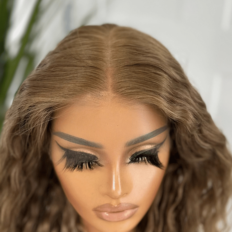 GEMY – 20" Mocha Beige Human Hair 5×5 Lace Wig