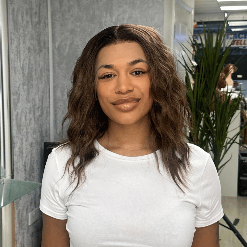 Short Ombre Brown Synthetic Lace Front Wig-Tonia - estellewigsandmore.co.uk