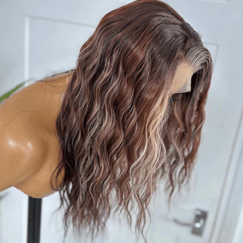 Chocolate Melt Balayage Waves Syntheetic  Lace Front | Scandinavian Hairline-Ivy