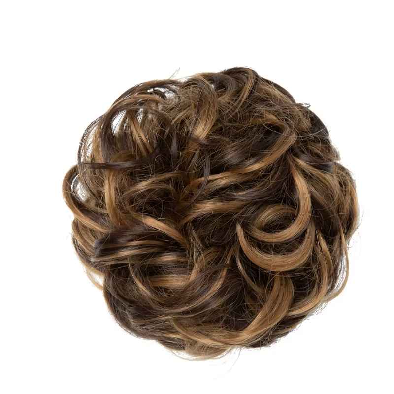 Curly Messy Bun Hair Scrunchie | Synthetic Heat Resistant Hair Piece