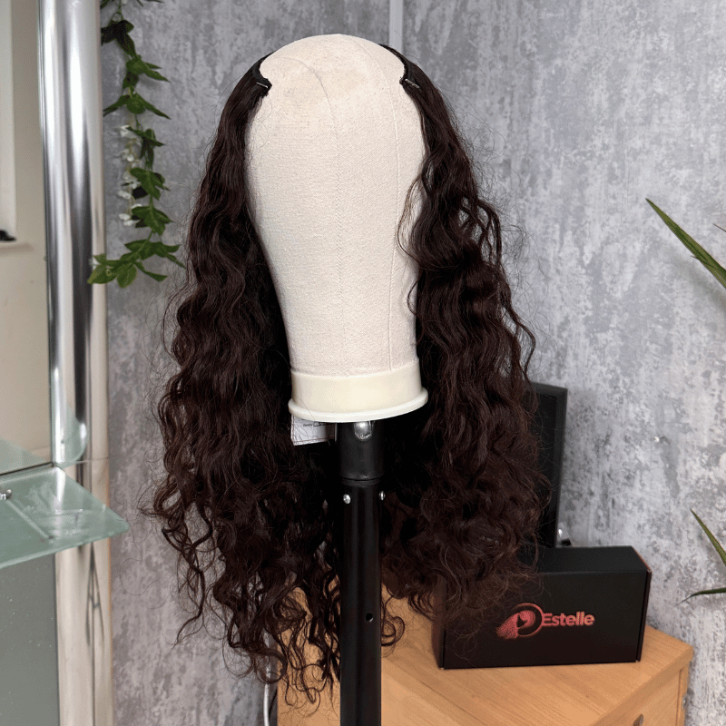 20” U Part Wavy Human Hair Wig - estellewigsandmore.co.uk