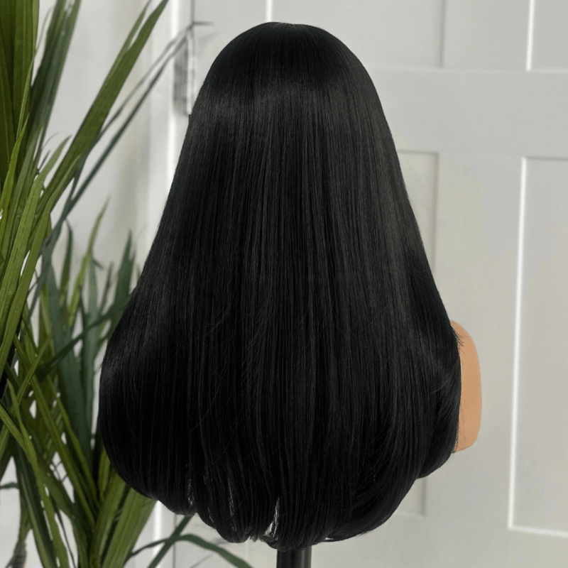 EWD 16-Jet Black Straight  Lace Front Synthetic Wig - estellewigsandmore.co.uk