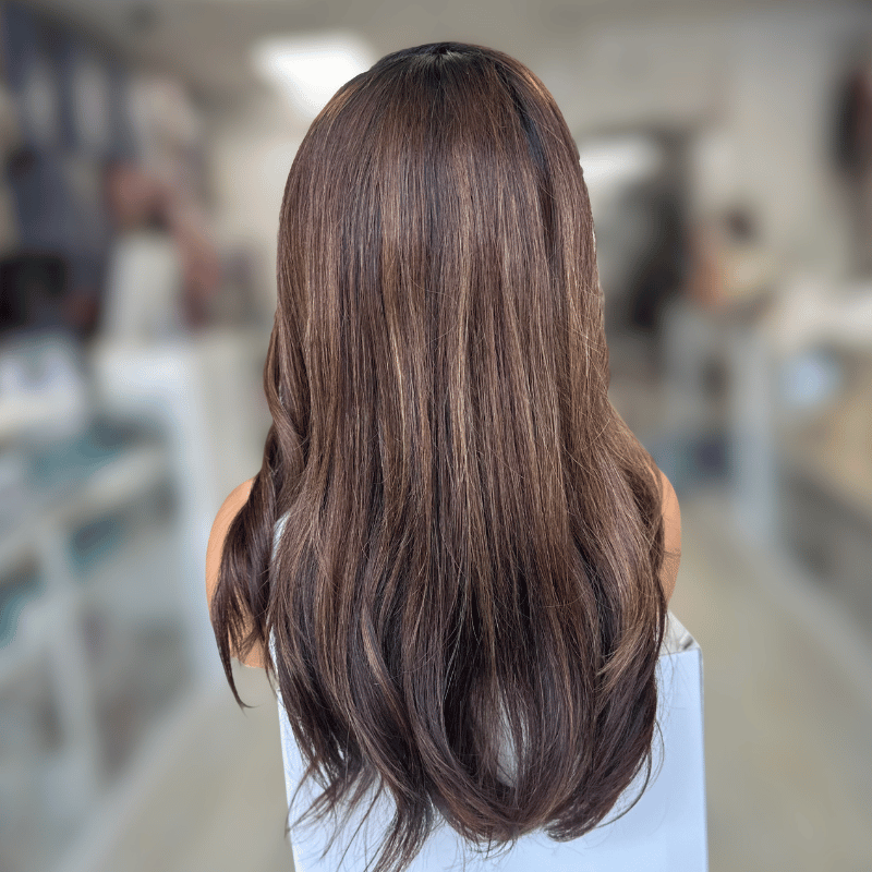 OLA 09 – 18” Espresso Mocha Brown Virgin Human Hair Wig