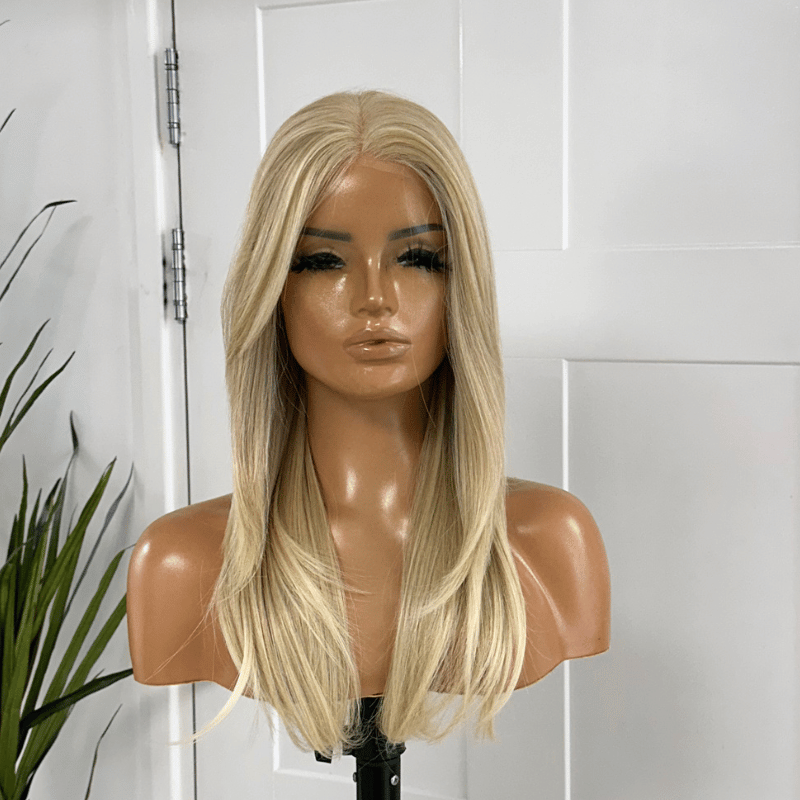 EWD 147 -Layered Beige Blonde Monofilament Synthetic Lace Front Wig