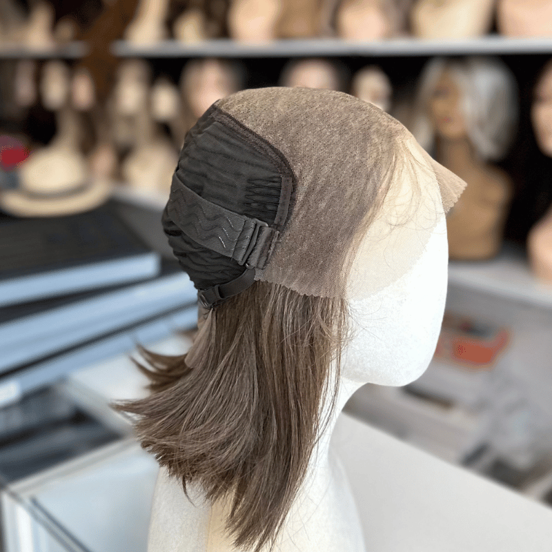 JADE – 10" Mushroom Taupe Brunette Bob Synthetic 13×6 Lace Front Wig