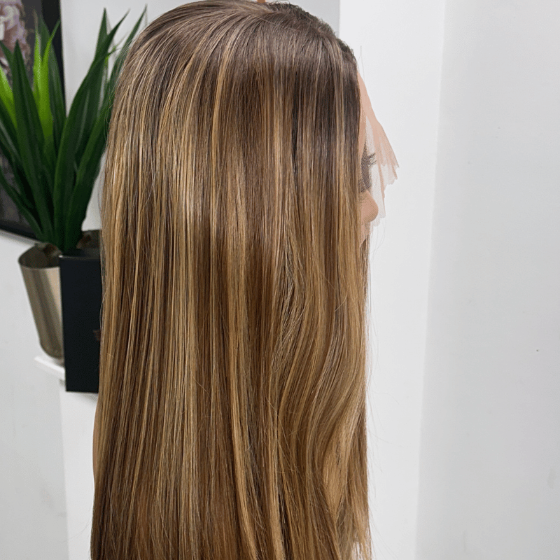 Ilaria 24 Inch Straight Lace Front Wig | Honey Brown to Golden Blonde Blend - estellewigsandmore.co.uk