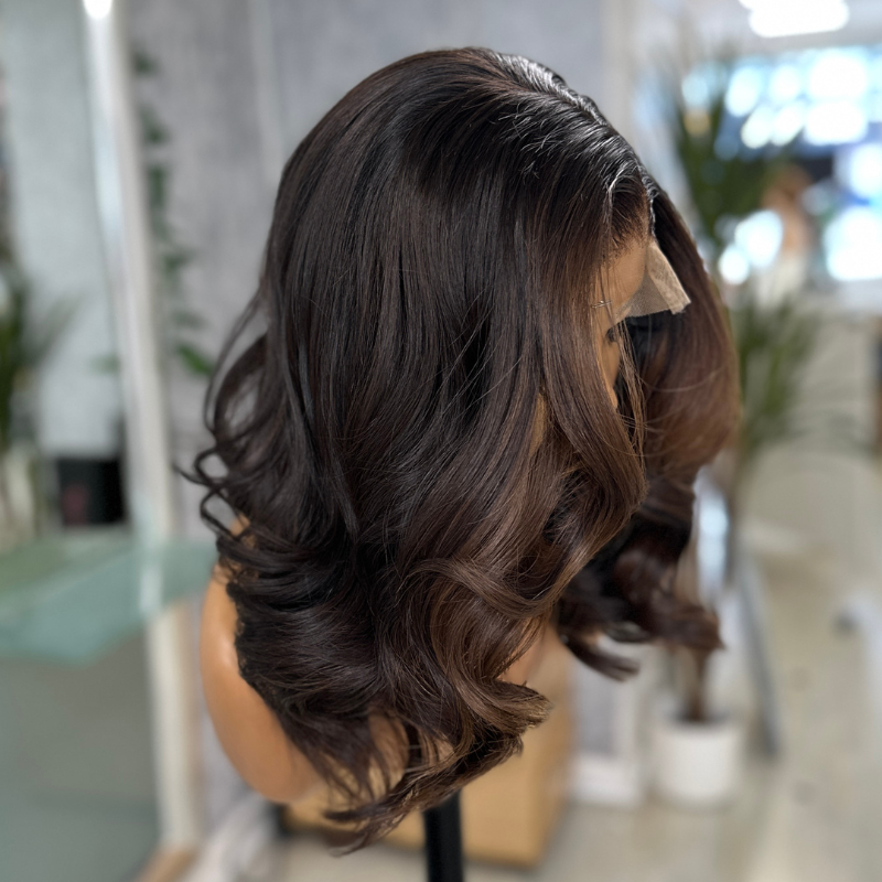 OLA/4 12–14” Luxury Human Hair Brunette Wig – Handmade 5x5 Swiss Lace Closure - estellewigsandmore.co.uk