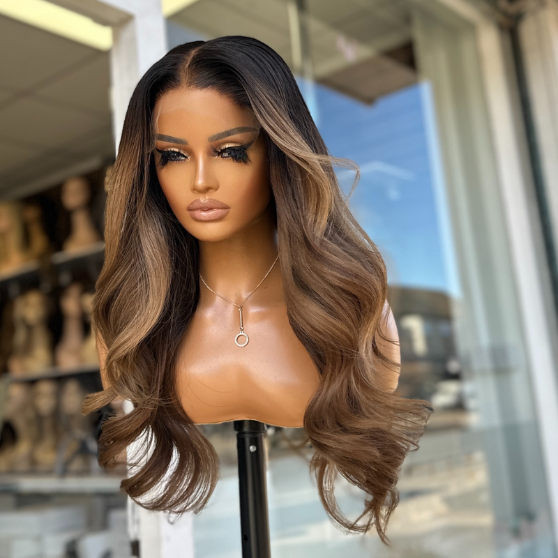 Ola/07-22” HD Lace Human Hair Wig – Caramel Brunette | Handmade by Estelle - estellewigsandmore.co.uk