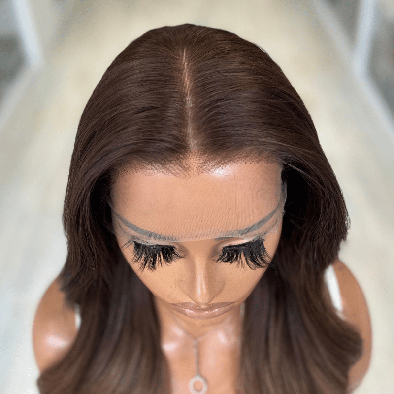 Alara - 22” Brunette Caramel Blend Virgin Human Hair Wig