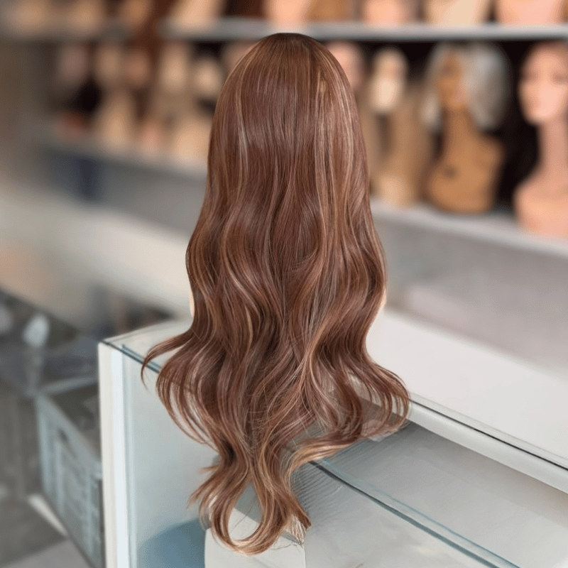 Sabine – 22" Chestnut Caramel Highlight 13x4 Lace Front Wig