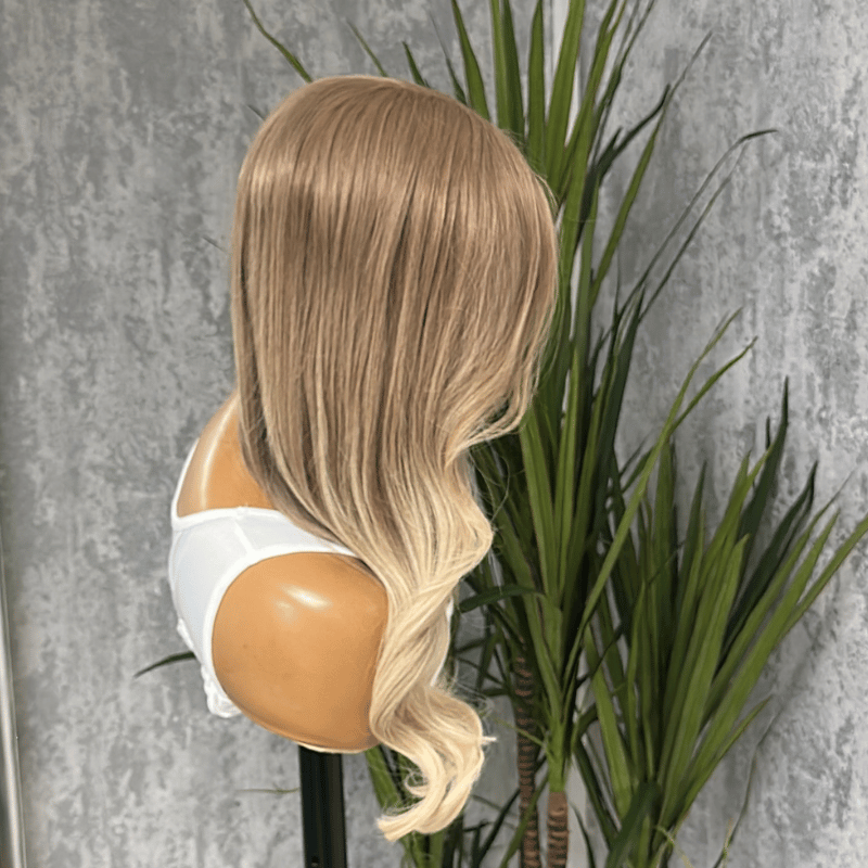 Ashley - 22” Beige Champagne Blonde Human Hair HD Lace Front Wig