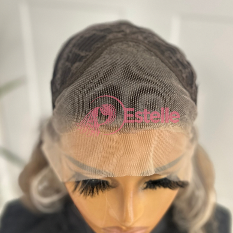 Rooted Ash Brown/Blonde Wavy Balayage Synthetic Lace Front Wig- Kelly/ - estellewigsandmore.co.uk Synthetic Lace front wig