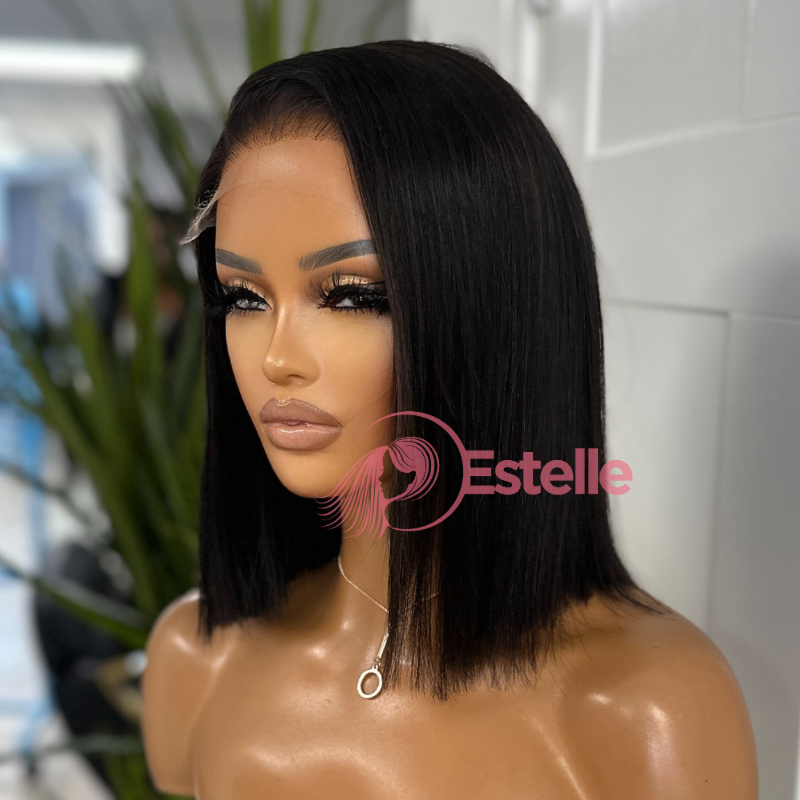10 inches Bob 100% Human Hair Straight HD Lace Closure Wig-TENI /10 - estellewigsandmore.co.uk Human Hair Lace Front Wig