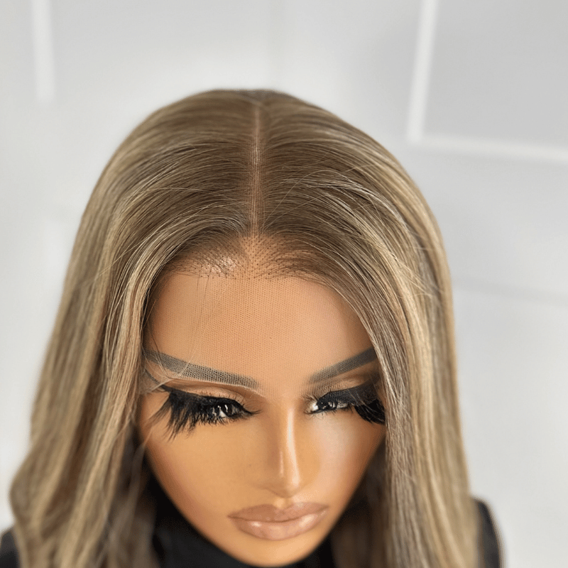 Keisha- 22” Mushroom Brunette Human Hair  Lace Front  Wig - estellewigsandmore.co.uk