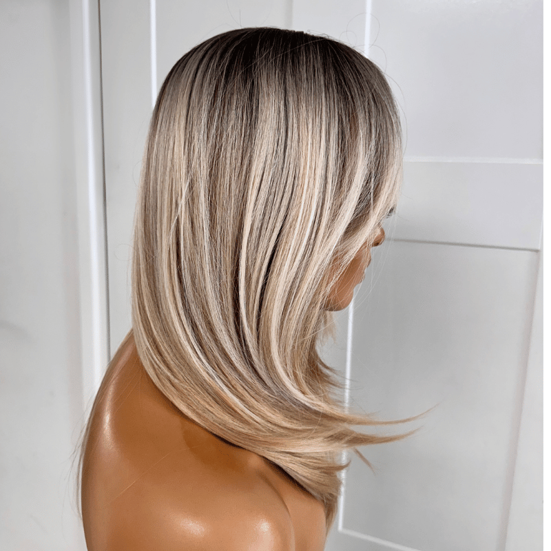 EWD 156-Rooted Beige Blonde Layered Synthetic Wig | Final Sale