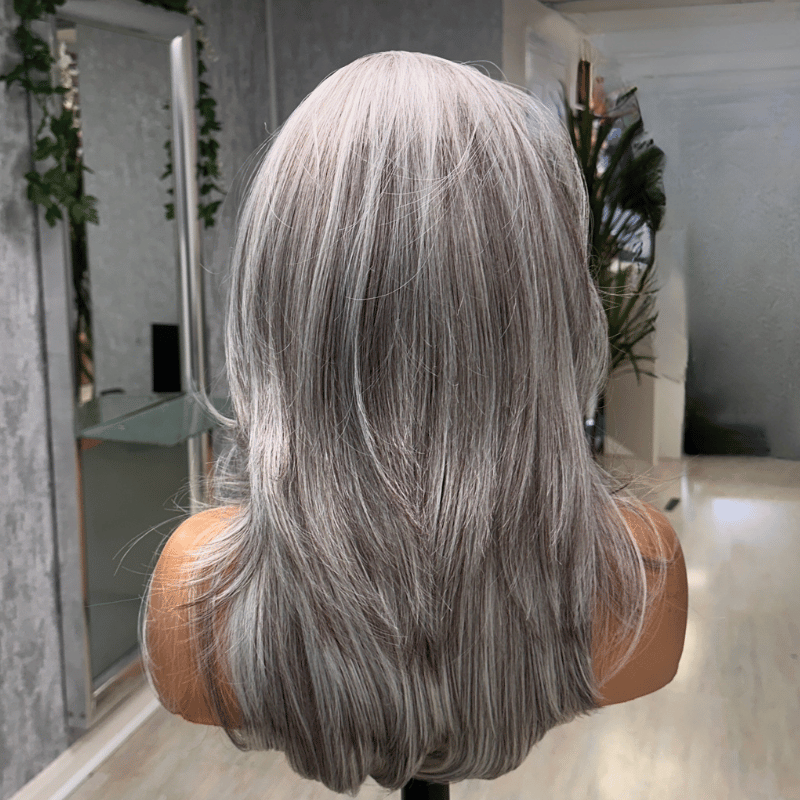 Anastacia- Silver Platinum Lace Front Wig 16 Inch | 13x6 Free Part | Heat Safe Synthetic - estellewigsandmore.co.uk