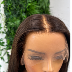 ASHA-18''Ombre Brunette Human Hair HD Lace Frontal Wig