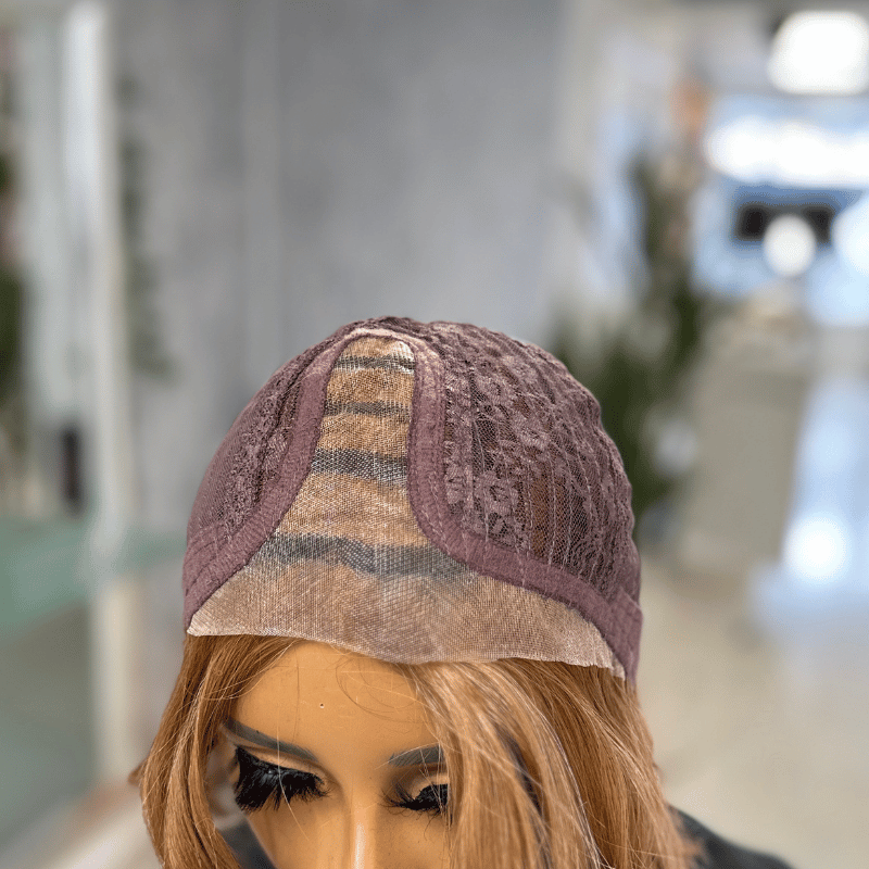 EW212-8 Inch Caramel Brown Wavy Bob Lace Front Wig - estellewigsandmore.co.uk