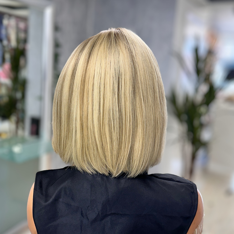 Amber-10 Inch Rooted   Blonde  Human Hair Wig-AMBER - estellewigsandmore.co.uk