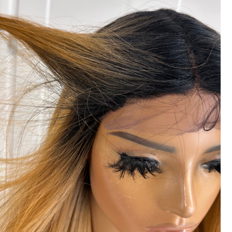 EWD 157 -Long Honey Blonde Ombre Synthetic Lace Front Wig | Final Sale