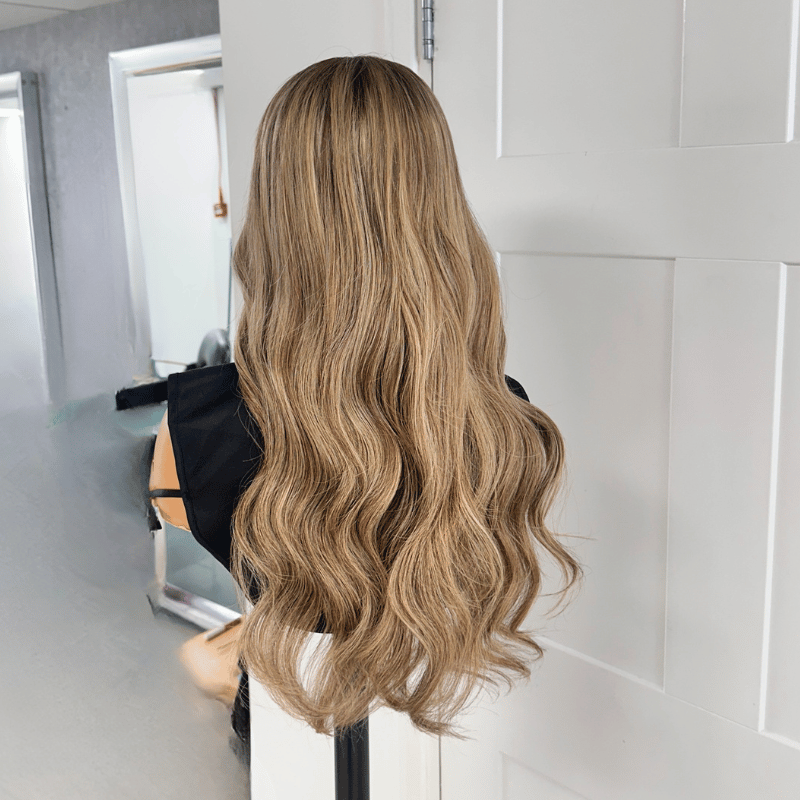 Keisha- 22” Mushroom Brunette Human Hair  Lace Front  Wig - estellewigsandmore.co.uk