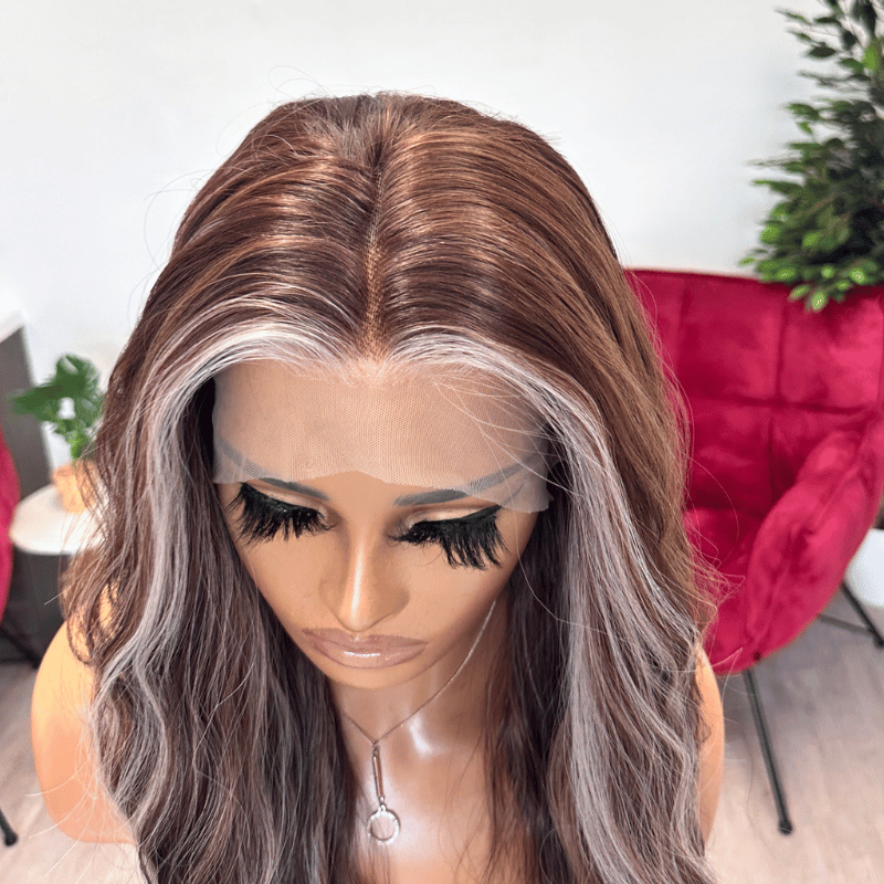 Toria-Long Wavy  Warm Mocha Synthetic Lace Front Wig - estellewigsandmore.co.uk