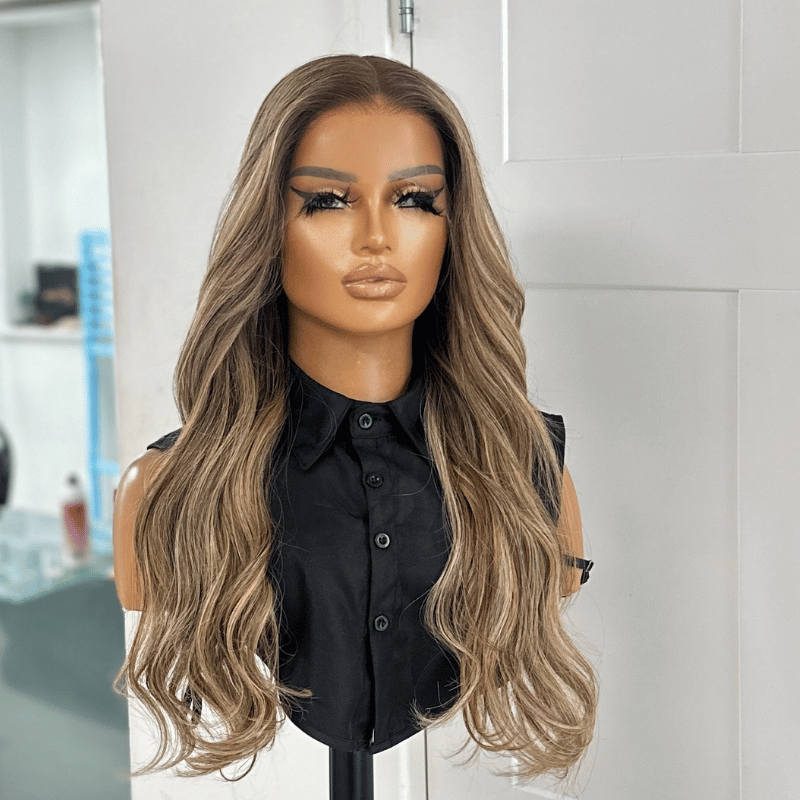 Keisha- 22” Mushroom Brunette Human Hair  Lace Front  Wig - estellewigsandmore.co.uk